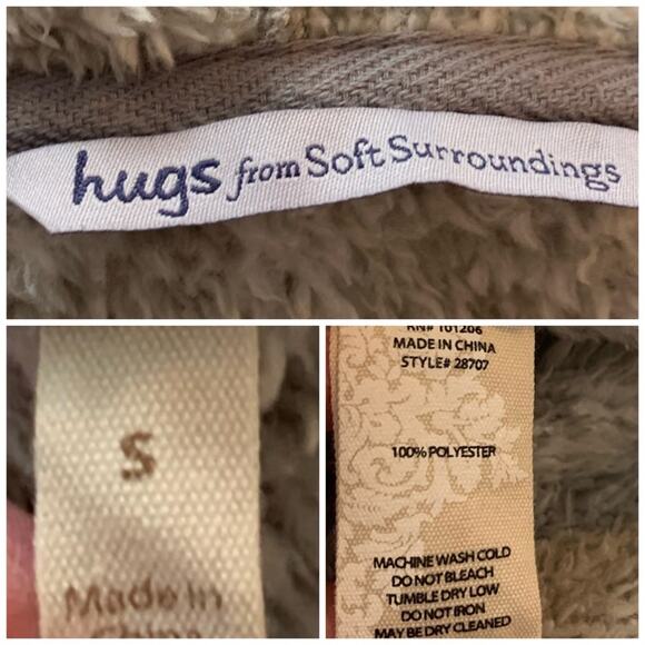 Soft Surroundings Sweater Hugs Gray Fleece Pockets Cardigan Women's Size Small S - Picture 11 of 12